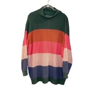 American Eagle Sweater Womens XS/S Striped Colorblock Oversized Chunky Knit Cozy